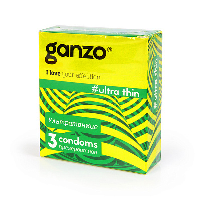 Презервативы ультратонкие Ganzo Ultra Thin, 3 шт