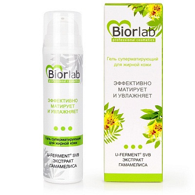 Гель суперматирующий BIORLAB для жирной кожи, 50 г